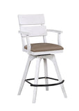 ECI Furniture La Sierra 30" Dbl Panel Back Spectator Bar Stool with Brown Seat, Gray & White - Set of 2 Distressed Gray-White Hardwood solids and veneers