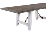 ECI Furniture La Sierra Trestle Dining Complete, Gray & White Distressed Gray-White Hardwood solids and veneers