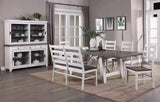 ECI Furniture La Sierra Trestle Dining Complete, Gray & White Distressed Gray-White Hardwood solids and veneers