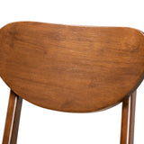 Katya Mid-Century Modern Walnut Brown Finished Wood 2-Piece Counter Stool Set