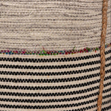 Arta Modern and Contemporary Bohemian Multi-Colored Handwoven Wool Blend Pouf Ottoman