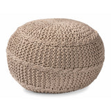 Palmas Handwoven Modern Bohemian Pouf Ottoman - Cozy, Stylish Footstool for Any Interior Space