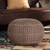 Palmas Handwoven Modern Bohemian Pouf Ottoman - Cozy, Stylish Footstool for Any Interior Space