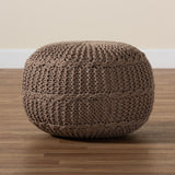 Palmas Handwoven Modern Bohemian Pouf Ottoman - Cozy, Stylish Footstool for Any Interior Space