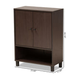 Baxton Studio Rossin Modern and Contemporary Dark Brown Finished Wood 2-Door Entryway Shoe Storage Cabinet