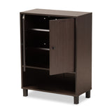 Baxton Studio Rossin Modern and Contemporary Dark Brown Finished Wood 2-Door Entryway Shoe Storage Cabinet