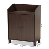 Baxton Studio Rossin Modern and Contemporary Dark Brown Finished Wood 2-Door Entryway Shoe Storage Cabinet