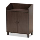 Baxton Studio Rossin Modern and Contemporary Dark Brown Finished Wood 2-Door Entryway Shoe Storage Cabinet