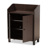 Baxton Studio Rossin Modern and Contemporary Dark Brown Finished Wood 2-Door Entryway Shoe Storage Cabinet