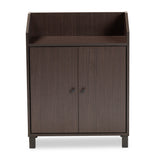 Baxton Studio Rossin Modern and Contemporary Dark Brown Finished Wood 2-Door Entryway Shoe Storage Cabinet