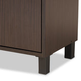 Baxton Studio Rossin Modern and Contemporary Dark Brown Finished Wood 2-Door Entryway Shoe Storage Cabinet