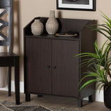 Baxton Studio Rossin Modern and Contemporary Dark Brown Finished Wood 2-Door Entryway Shoe Storage Cabinet