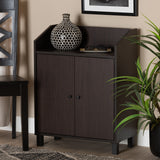 Baxton Studio Rossin Modern and Contemporary Dark Brown Finished Wood 2-Door Entryway Shoe Storage Cabinet