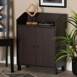 Baxton Studio Rossin Modern and Contemporary Dark Brown Finished Wood 2-Door Entryway Shoe Storage Cabinet