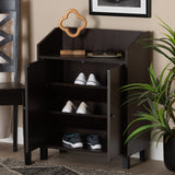 Baxton Studio Rossin Modern and Contemporary Dark Brown Finished Wood 2-Door Entryway Shoe Storage Cabinet