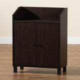 Baxton Studio Rossin Modern and Contemporary Dark Brown Finished Wood 2-Door Entryway Shoe Storage Cabinet