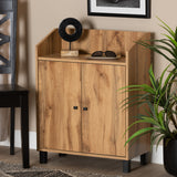 Baxton Studio Rossin Modern and Contemporary Oak Brown Finished Wood 2-Door Entryway Shoe Storage Cabinet