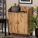 Baxton Studio Rossin Modern and Contemporary Oak Brown Finished Wood 2-Door Entryway Shoe Storage Cabinet