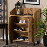 Baxton Studio Rossin Modern and Contemporary Oak Brown Finished Wood 2-Door Entryway Shoe Storage Cabinet