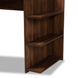 Baxton Studio Garnet Modern and Contemporary Walnut Brown Finished Wood Desk with Shelves