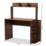 Baxton Studio Garnet Modern and Contemporary Walnut Brown Finished Wood Desk with Shelves