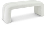 Arc Boucle Fabric Contemporary Bench