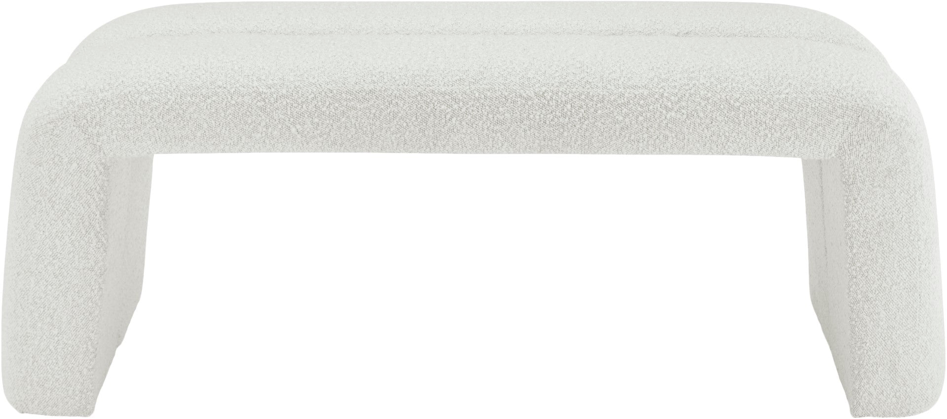 Arc Boucle Fabric Contemporary Bench - Thumbnail 2