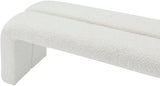 Arc Boucle Fabric / Engineered Wood / Foam Contemporary Cream Boucle Fabric Bench - 51.5" W x 17.5" D x 19" H