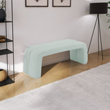 Arc Faux Leather / Engineered Wood / Foam Contemporary Mint Faux Leather Bench - 51.5" W x 17.5" D x 19" H