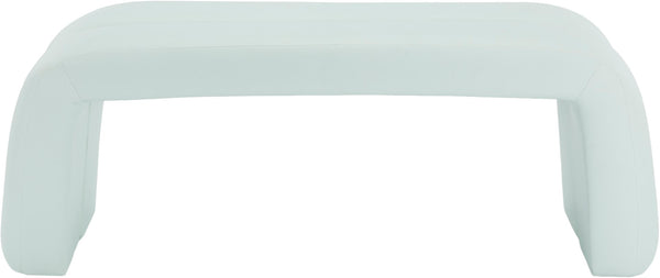 Arc Faux Leather / Engineered Wood / Foam Contemporary Mint Faux Leather Bench - 51.5" W x 17.5" D x 19" H
