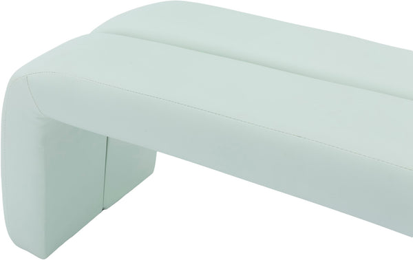Arc Faux Leather / Engineered Wood / Foam Contemporary Mint Faux Leather Bench - 51.5" W x 17.5" D x 19" H