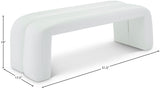 Arc Faux Leather / Engineered Wood / Foam Contemporary White Faux Leather Bench - 51.5" W x 17.5" D x 19" H