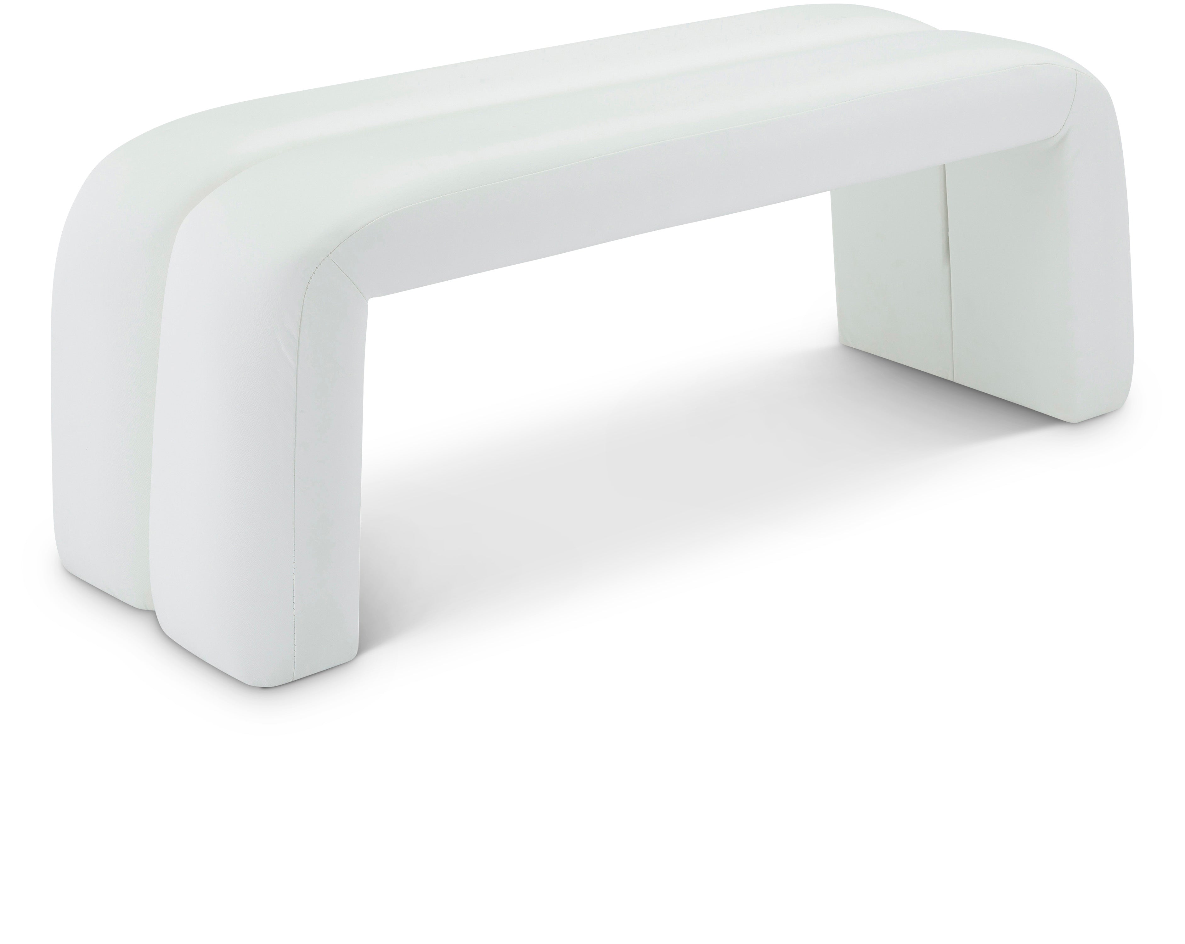 Arc Contemporary Faux Leather Bench
