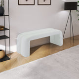Arc Faux Leather / Engineered Wood / Foam Contemporary White Faux Leather Bench - 51.5" W x 17.5" D x 19" H