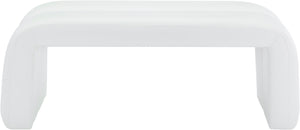 Arc Faux Leather / Engineered Wood / Foam Contemporary White Faux Leather Bench - 51.5" W x 17.5" D x 19" H