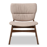 Benito Mid-Century Modern Transitional Fabric Upholstered and Walnut Brown Finished Wood Accent Chair