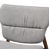 Benito Mid-Century Modern Transitional Fabric Upholstered and Walnut Brown Finished Wood Accent Chair