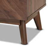 Baxton Studio Hartman Mid-Century Modern Walnut Brown Finished Wood 2-Drawer Nightstand