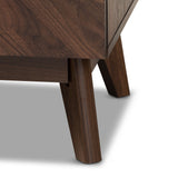 Baxton Studio Hartman Mid-Century Modern Walnut Brown Finished Wood 6-Drawer Dresser