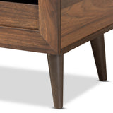 Salma Modern and Contemporary Walnut Brown Finished Wood 2-Door Shoe Storage Cabinet