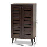 Salma Modern and Contemporary Dark Brown Finished Wood 2-Door Shoe Storage Cabinet