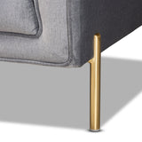 Maia Contemporary Glam and Luxe Velvet Fabric Upholstered and Gold Finished Metal Sofa