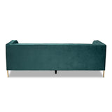 Maia Contemporary Glam and Luxe Velvet Fabric Upholstered and Gold Finished Metal Sofa