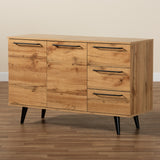 Radley Modern and Contemporary Transitional Oak Brown Finished Wood 3-Drawer Sideboard Buffet