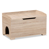 Mariam Modern and Contemporary Oak Finished Wood Cat Litter Box Cover House