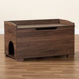 Mariam Modern and Contemporary Walnut Brown Finished Wood Cat Litter Box Cover House