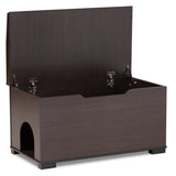Mariam Modern and Contemporary Dark Brown Finished Wood Cat Litter Box Cover House