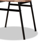 Baxton Studio Sherwood Mid-Century Modern Black Metal and Walnut Brown Finished Wood 4-Piece Dining Chair Set