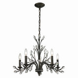 Crystal Branches 25'' Wide 5-Light Chandelier - Burnt Bronze