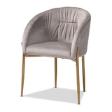 Ballard Modern Luxe and Glam Velvet Fabric Upholstered and Gold Finished Metal Dining Chair